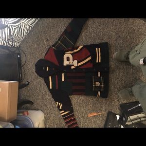 Polo  cardigan with match shirt hat and scarf